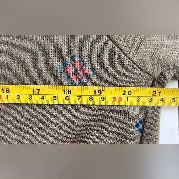 Puritan V-neck Sweater Sz Large Brown Multi-colored Diamond Print Grandpa - Picture 5 of 7